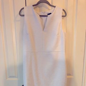 Elegant white Ann Taylor office dress sized 14